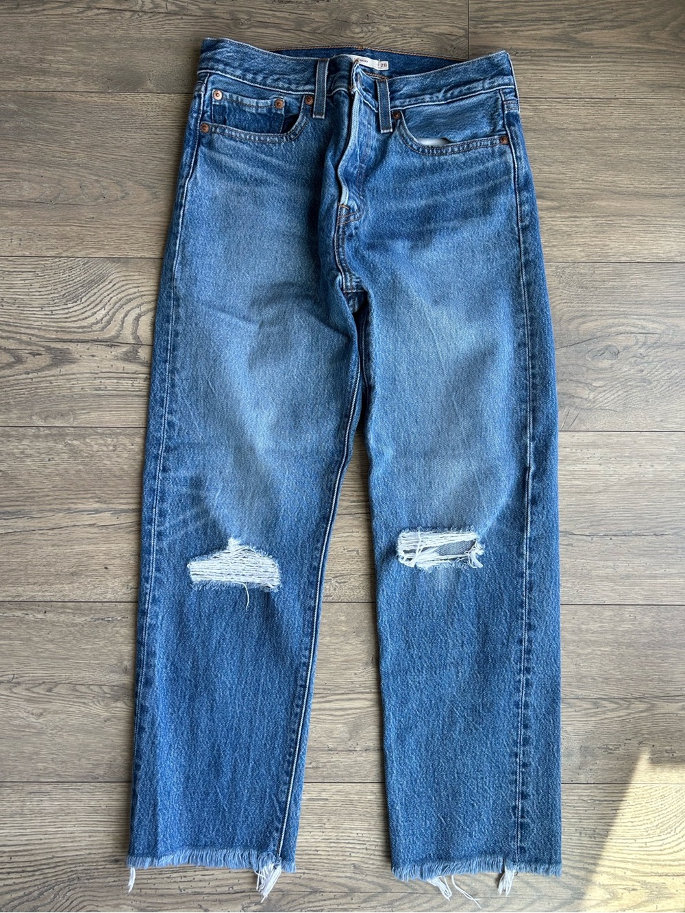 Levi’s Wedgie Straight Distressed Jeans